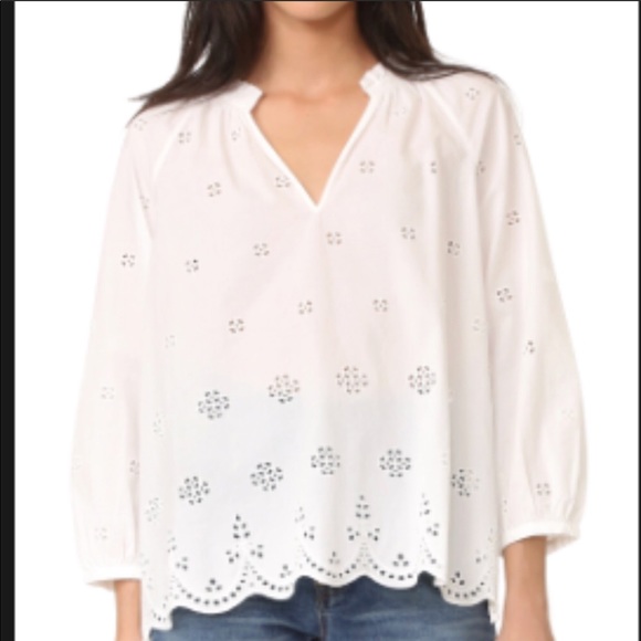 Madewell Eyelet Blouse XXS in White - Picture 2 of 3